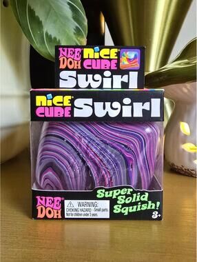 NIB NeeDoh Nice Cube Swirl - Pink and Purple #1